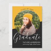 Modern Black - Foto Graduation Party Kaart (Voorkant)