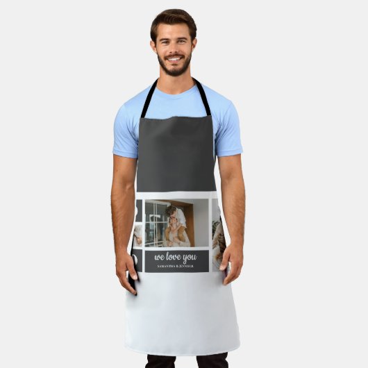 Modern Black | Foto van collage | Pap Best Gift Schort (Gedragen)