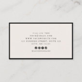 Modern Black Frame with Social Media Icons Visitekaartje (Achterkant)