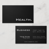 Modern Black Front en Back-Health Professional Visitekaartje (Voorkant / Achterkant)