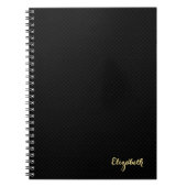 Modern Black Gecontroleerd Elegant Gold Typografie Notitieboek (Voorkant)