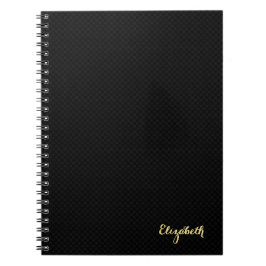Modern Black Gecontroleerd Elegant Gold Typografie Notitieboek