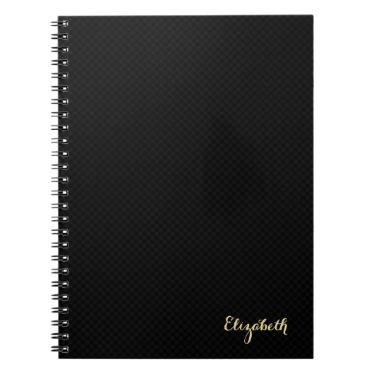 Modern Black Gecontroleerd Elegant Gold Typografie Notitieboek (Voorkant)