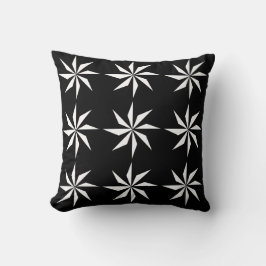 Modern Black Geometric Floral Pattern Sierkussen