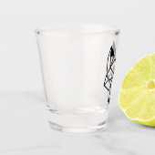 Modern Black Geometric Fox Shot Glas (Links)