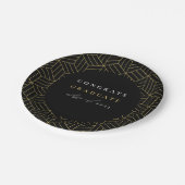 Modern Black Geometric Graduation Party Papieren Bordje (Gekanteld)