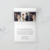 Modern Black Geometric Monogram Weddenfoto Bedankkaart (Binnen)