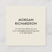 Modern Black Geometric op Ecru Vierkante Visitekaartje (Achterkant)