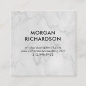 Modern Black Geometric op Faux White Marble Vierkante Visitekaartje (Achterkant)