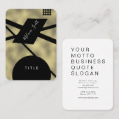 Modern Black Geometrical Shapes Faux Gold Visitekaartje (Voorkant / Achterkant)