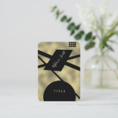 Modern Black Geometrical Shapes Faux Gold Visitekaartje (Staand voorkant)