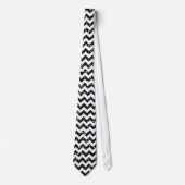 Modern Black Glitter Chevron Zig Mannen Stropdas (Voorkant)