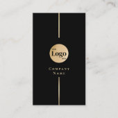 Modern Black Glitter Gold Luxe Company Logo Visitekaartje (Voorkant)