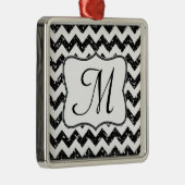 Modern Black Glitter Monogram Initiaal Ornament (Rechts)