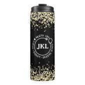 Modern Black Glitter Monogram Stethoscope Nurse Thermosbeker (Voorkant)