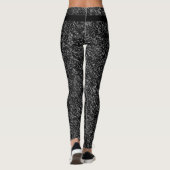 Modern Black Glitter Sparkle Leggings (Achterkant)