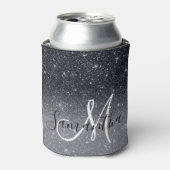 Modern Black Glitter Sparkles Personalized Name Blikjeskoeler (Blikje Voorkant)