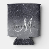 Modern Black Glitter Sparkles Personalized Name Blikjeskoeler (Voorkant)