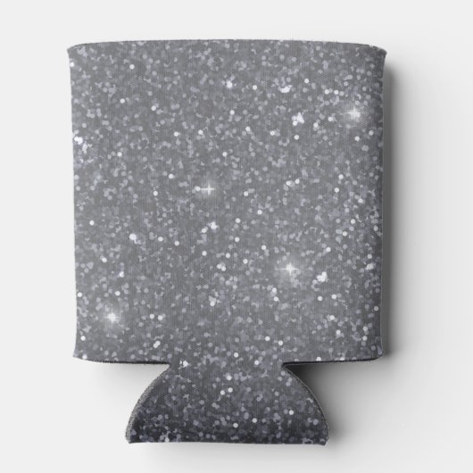 Modern Black Glitter Sparkles Personalized Name Blikjeskoeler (Achterkant)