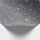 Modern Black Glitter Sparkles Personalized Name Cadeaupapier (Hoek)