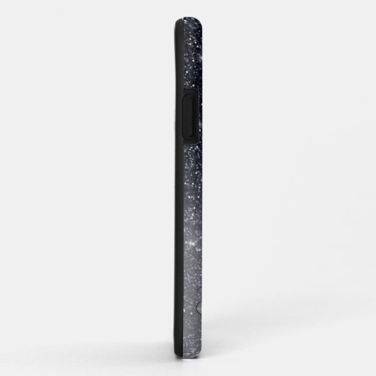 Modern Black Glitter Sparkles Personalized Name Case-Mate iPhone Case (Achterkant/rechts)