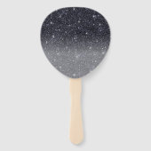 Modern Black Glitter Sparkles Personalized Name Handwaaier (Achterkant)
