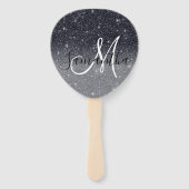 Modern Black Glitter Sparkles Personalized Name Handwaaier (Voorkant)