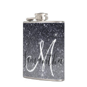 Modern Black Glitter Sparkles Personalized Name Heupfles (Links)