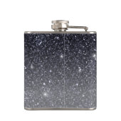 Modern Black Glitter Sparkles Personalized Name Heupfles (Achterkant)