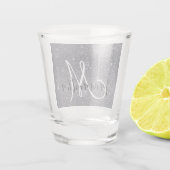 Modern Black Glitter Sparkles Personalized Name Shot Glas (Achterkant)