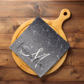 Modern Black Glitter Sparkles Personalized Name Theedoek