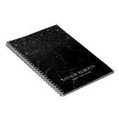 Modern Black Glitter Trendy Marble Notitieboek (Rechterzijde)