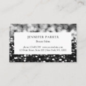Modern Black GlitterSalon & Spa Loyalty Visitekaartje (Achterkant)