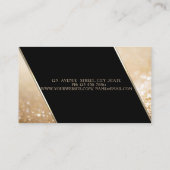Modern Black, Glittery Bokeh, High Hiel Visitekaartje (Achterkant)