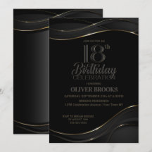Modern Black Gold 18th Birthday Party