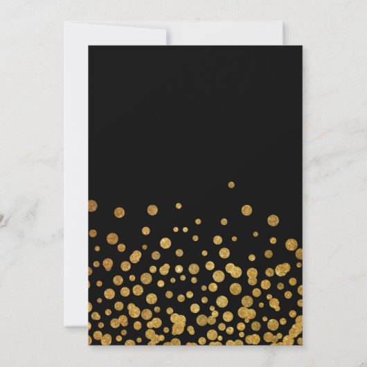 Modern Black & Gold 40th Surprise Birthday Party Kaart (Achterkant)