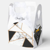 Modern Black Gold Abstract op witte marmer Bedankdoosjes (Geopend)