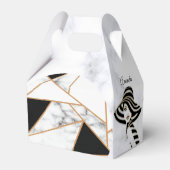 Modern Black Gold Abstract op witte marmer Bedankdoosjes (Achterkant)