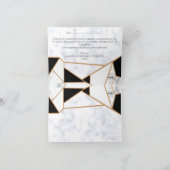 Modern Black Gold Abstract op witte marmer Bedankkaart (Binnen)