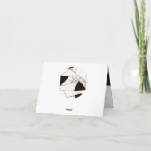 Modern Black Gold Abstract op witte marmer Bedankkaart (Achterkant)