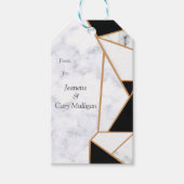 Modern Black Gold Abstract op witte marmer Cadeaulabel (Voorkant)