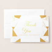 Modern Black Gold Abstract op witte marmer Folie Kaarten (Voorkant met envelop)