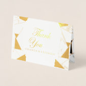 Modern Black Gold Abstract op witte marmer Folie Kaarten (Voorkant)