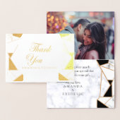 Modern Black Gold Abstract op witte marmer Folie Kaarten (Display)