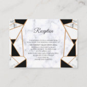 Modern Black Gold Abstract op witte marmer Informatiekaartje (Voorkant)