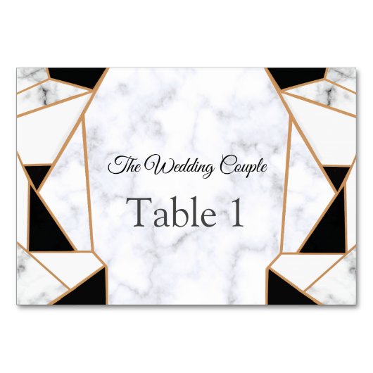 Modern Black Gold Abstract op witte marmer Kaart (Voorkant)