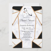 Modern Black Gold Abstract op witte marmer Kaart (Voorkant)