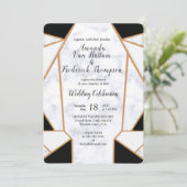 Modern Black Gold Abstract op witte marmer Kaart (Staand voorkant)