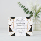 Modern Black Gold Abstract op witte marmer Kaart (Staand voorkant)