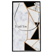 Modern Black Gold Abstract op witte marmer Klein Cadeauzakje (Achterkant)